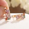 Delicate Colorful Cubic Zirconia Leaf Earrings for Women Vintage Gold Color Fine Jewelry Gift