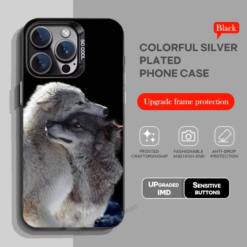 Wolf Phone Case For iPhone 17,16,15,14,13,12,11,Pro,Max,Plus,Mini,X,XS,XR,8,S,SE Soft Black Case