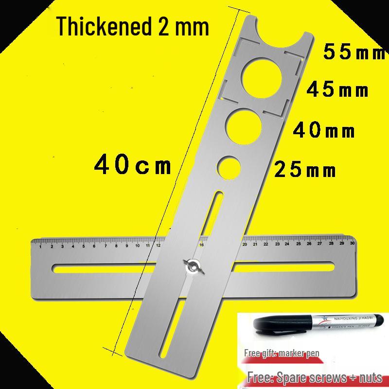 Adjustable Multifunctional Tile Hole Punch and Positioning Ruler