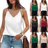 Camouri de vară și maiouri pentru femei Culoare solidă cu decolteu în V Tricou largi Top