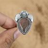 Sacral Chakra Natural Sunstone Daughter Flower Wedding Ring 925 Sterling Silver