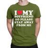 I Love My Boyfriend Shirt I Heart My Boyfriend T-Shirt for Men Casual Pure Cotton Tees O Neck Short Sleeve T Shirts Gift Tops