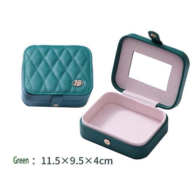 

3-слойный новый зеленый фланелевый органайзер для ювелирных изделий, шкатулка для ожерелий, сережек, колец, большой емкости, держатель с замком для женщин