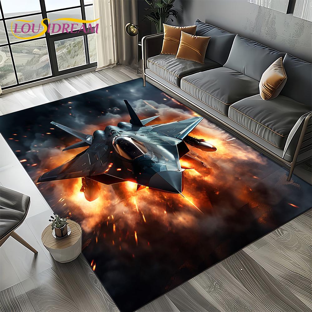 3D Vesmír Spitfire Letadlo Letectvo Jet Stíhačka Kreslený Koberec Kobereček pro Obývací Pokoj Ložnici Pohovku Dekorace, Protiskluzová Podložka na Podlahu