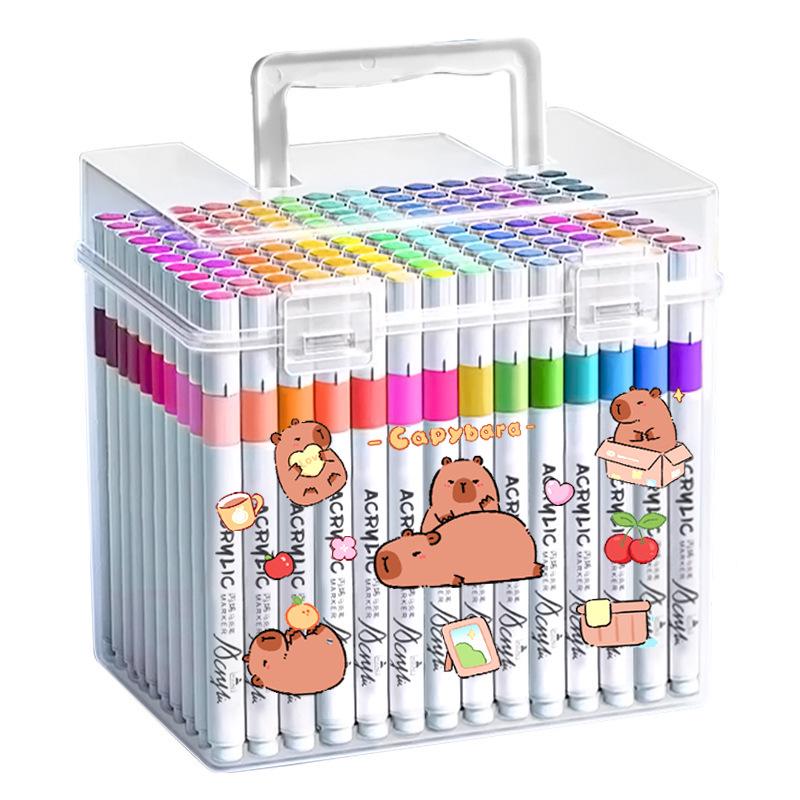 Acryl-Aquarellmarker für Kinder: Ausblutsichere, stapelbare, wasserfeste Kunststifte & Zeichenpinsel für den Kindergarten.