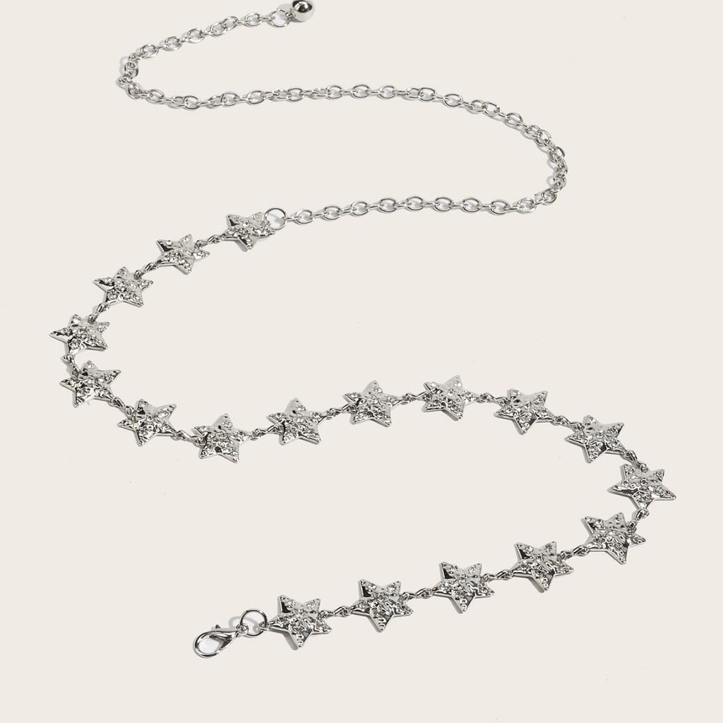 Metal Shiny Waist Chain With Star Pattern For Dresses And Skirts Wear Summer