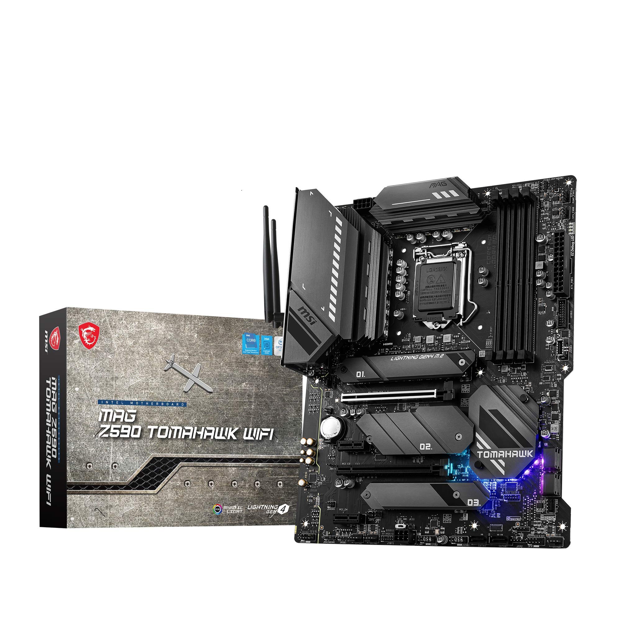 

MSI MAG Z590 TOMAHAWK WIFI Compatible with 10th and 11th Gen CPUs Z590 MB5245 Motherboard, ATX, [Intel Chipset]