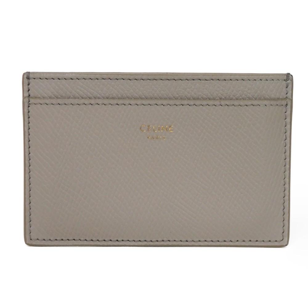 

Used 10431 Card Holder 10B703BEL.10BL 7946 Current Grain Calfskin Greige Foil Stamped Pass Case/Business Card Holder