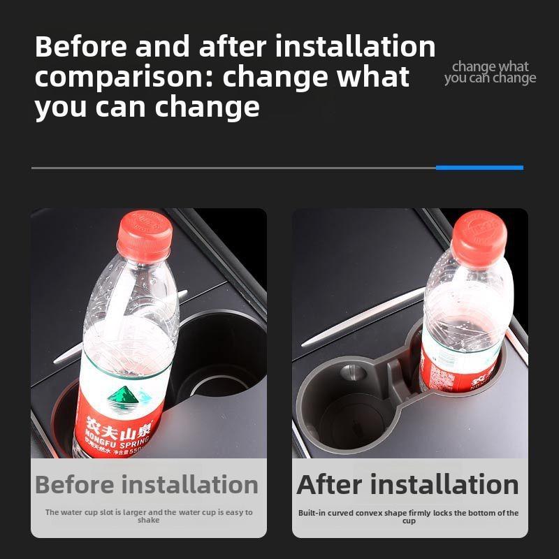 Autocollant de Voiture Pour Tesla Model 3 Y Juniper Highland 2025 2026 Porte-Gobelet Central Contrôle Limiteur de Porte-Gobelet Vente en Gros Intérieur