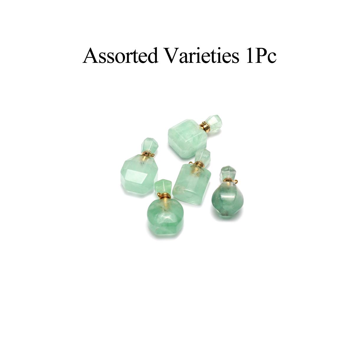 

1 шт., подвеска в виде флакона духов из натурального камня Energy, подвески из зеленого флюорита Boho для самостоятельного изготовления ювелирных изделий, подарков на День святого Валентина, Рождество и Новый год 1Pc зелёный