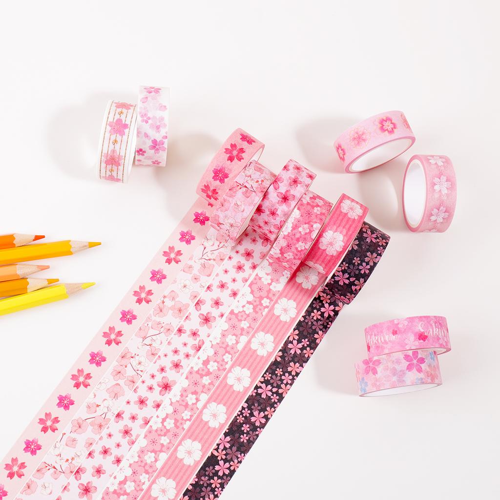 Beautiful Cherry Blossom Pattern Pink Washi Tape, Spring Flower Tape, Scrapbook Journaling and Artwork Decoration, DIY Gifts