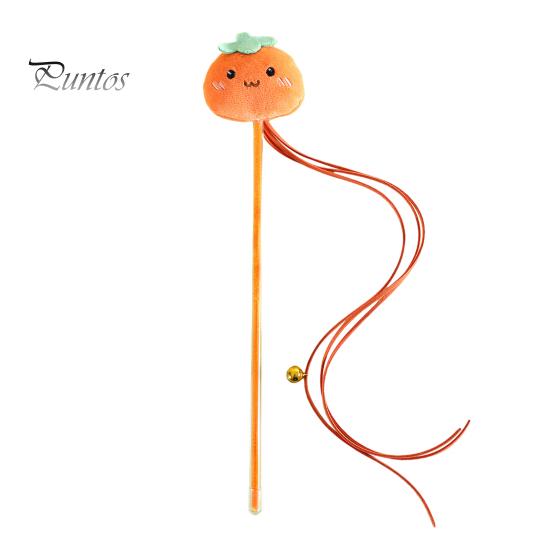 Cat Tease Stick Toy Interactive Bite-Resistant Plush Cartoon Fruits Cats Stick Attracts Attention Kitten Teaser Wand Toy for Playing