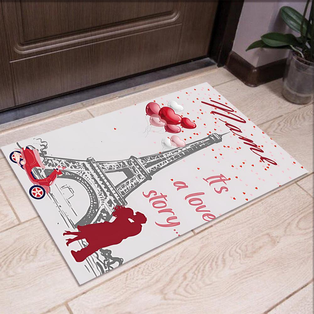Custom Name Paris the Eiffel Tower Printed Carpet,Rug for Office Chair Living Room Bedroom Kitchen Room Decor Gifts.
