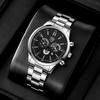 DEYROS Fashion Men's Calendar Steel Strap Watch Men's Casual Fake Three Eyes Quartz Wristwatch, Best Choice for Men's Gifts