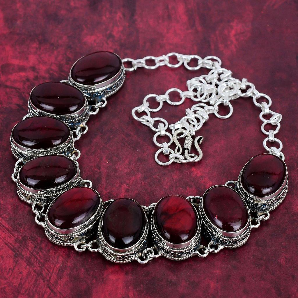 Red Flash Labradorite Necklace, 925 Solid Sterling Silver Jewelry, Gemstone Jewelry Adjustable Chain Necklace, Handmade Wedding Gift Jewelry