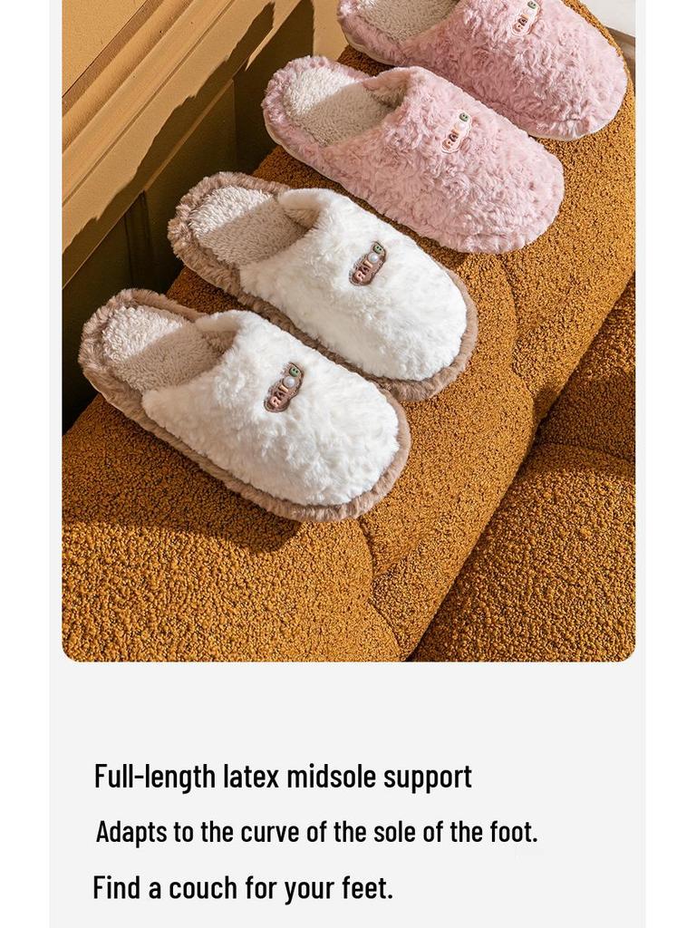 2025 Women's Plush Cotton Slippers, Non-Slip & Soft, Perfect for Autumn/Winter Indoor Use, Warm and Comfortable