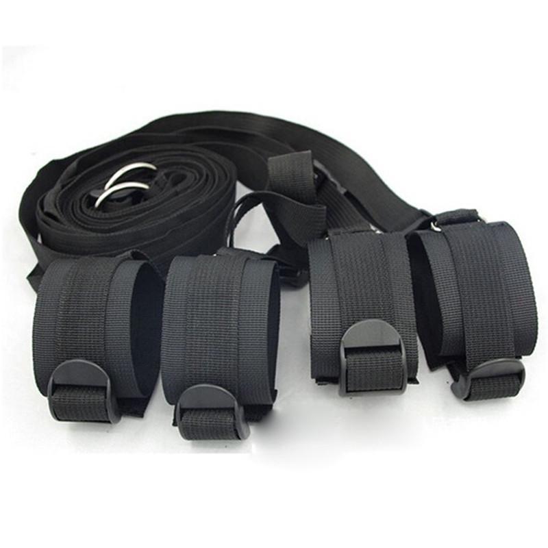 SM Restraint Under Bed Adult Sex Toy Couple Game Strap Bondage Set Handcuffs Sex Wrists Ankle Cuffs