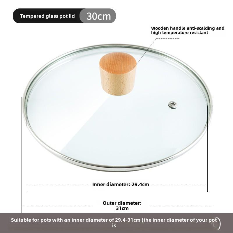 

Универсальная крышка для кастрюли из закаленного стекла, прозрачная, термостойкая, подходит для посуды размером 14–34 см