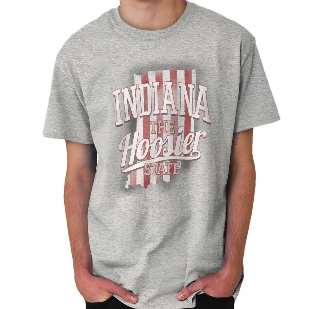 Indiana Hoosier State USA Midwestern Souvenir Adult Short Sleeve Crewneck Tee XL