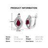 925 Sterling silver earrings natural Dark longrido pear 4*6mm filled ruby fine jewelry for women's Anniversary and Birthday gift