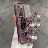 Cute Rabbit Makeup Mirror Stand Case for Vivo V50 Pro V40 Lite V30 V29 V25 E Iqoo Z9 Luxury Bracelet Protective Case