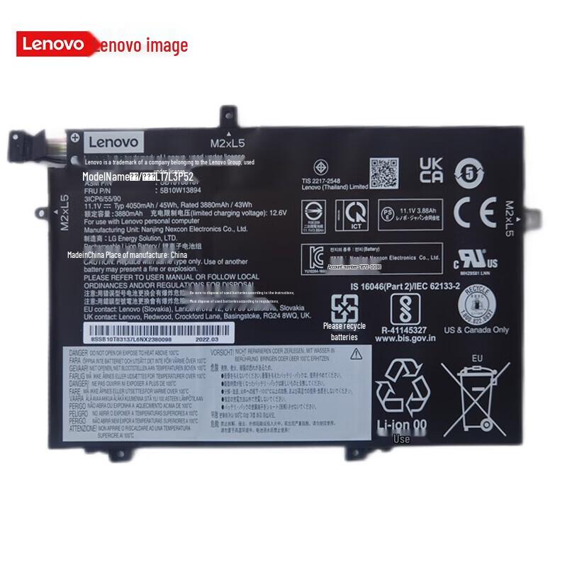 

Lenovo ThinkPad L480 L580 L490 L14 Series Laptop Battery