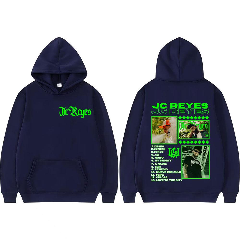 Rapper Jc Reyes Album Tour 2025 Mikiny s oboustranným potiskem Pánská móda Vintage Hip Hopová mikina Dlouhý rukáv Nadrozměrná mikina