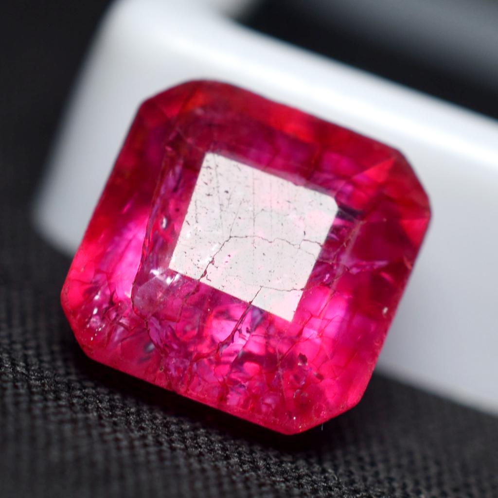 Natural Pink Ruby Loose Gemstone 11.23 ct Square Cut for Ring for Jewelry Making and Gem Collections