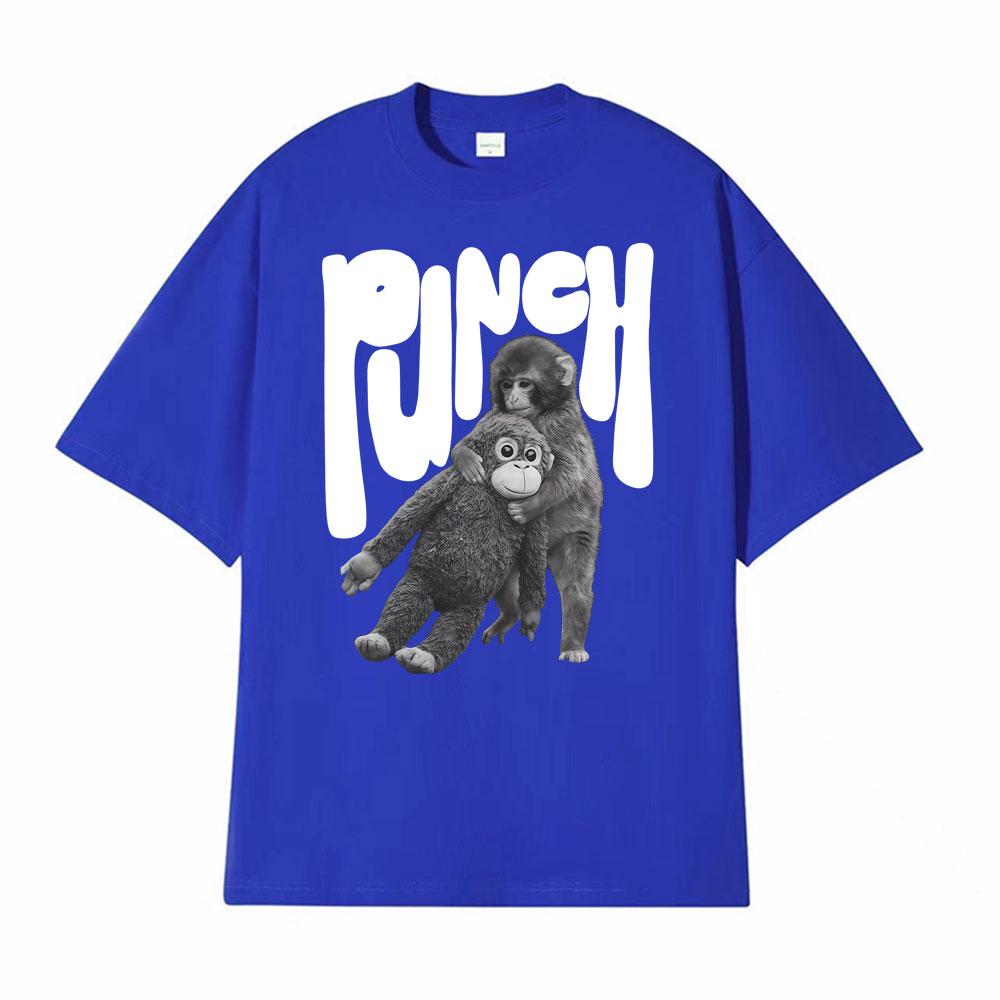 Punch The Monkey Vintage Style Graphic Tshirt Mens Clothing Summer Vintage Fashion T Shirt Tops 100 Cotton Oversized Tshirts