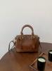 High Quality PU Leather Boston Bag for Women Vintage Fashion Shoulder Bag Commuter Messenger Handbag