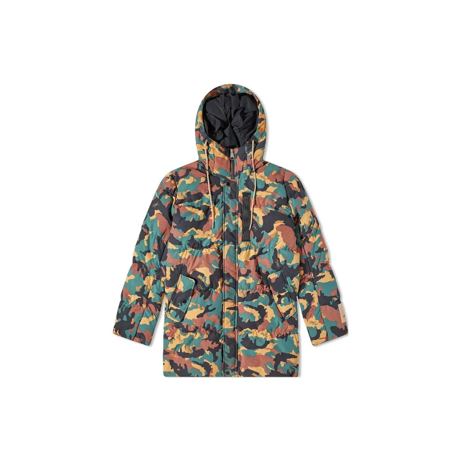 Jordan Flight All Over Camouflage Print Drawstring Hooded Down Jacket Men outerwear Multicolor DC9679-333 XL