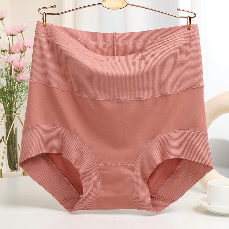 Modal Cotton High Knickers Waisted Plus Size Women's Underwear with Wide Leg Briefs Edges Triangle Panties