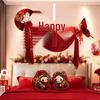 Double Happiness Wedding Room Wall Decor Set for Bedroom Ambiance