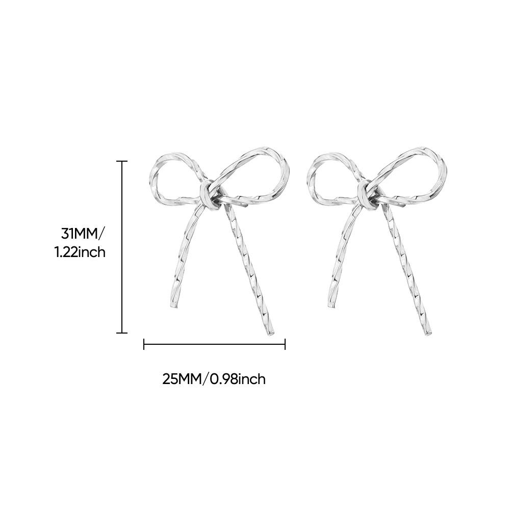 Vintage Bowknot Stainless Steel Earrings For Women Elegant Jewelry Gold Plated Stainless Steel Stud Earring Christmas Jewelry