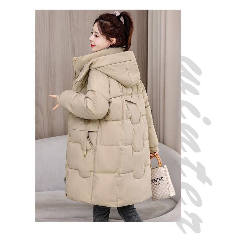 Down Cotton-padded Clothes Women's Medium and Long Models, New Knee-length Cotton-padded Clothes