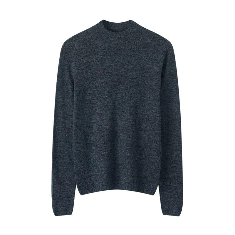 Le Kasha Women's Mock Neck Long Sleeve Wool Sweater - Bark Flower Texture
