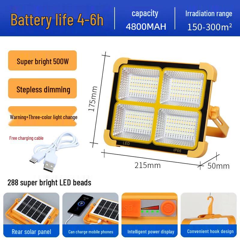 Portable Rechargeable Solar Floodlight