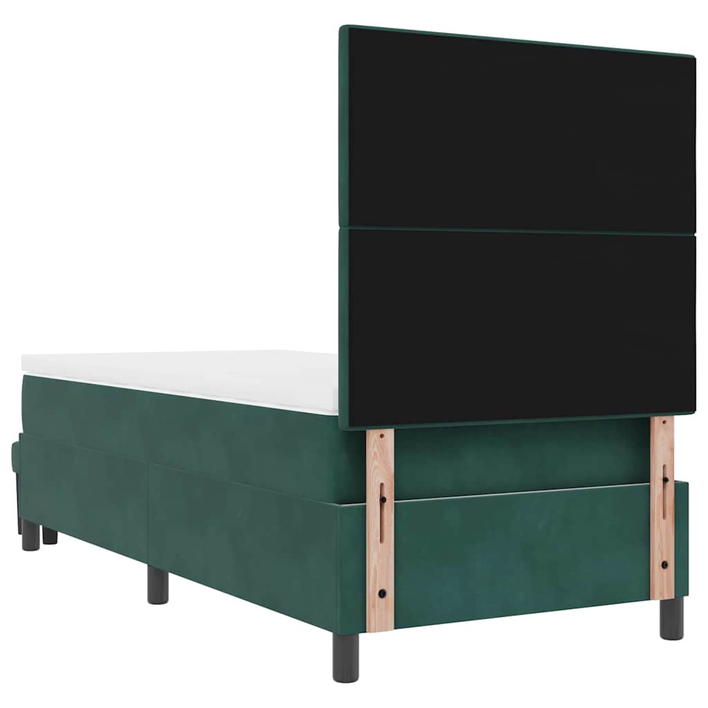 Box Spring Bed with Pillow Dark Green 200 x 80 cm Velvet