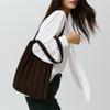 Pleatsmama Deep Brown New Shoulder Bag