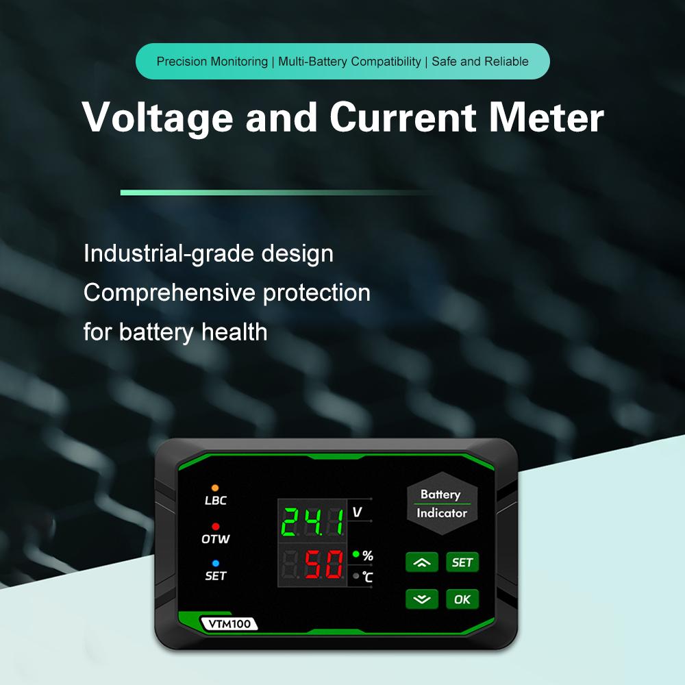 VTM100 Lithium Batterie Tester Messgerät Digitaler Spannungs-Kapazitäts-Indikator für Säure/Ternäres Lithium/Eisenphosphat-Batterie DC 7-100V