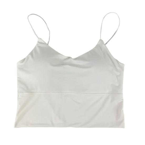 Women Bra Vest Seamless Padded Wireless Spaghetti Strap Full Cup Solid Color Summer Camis Tank Top
