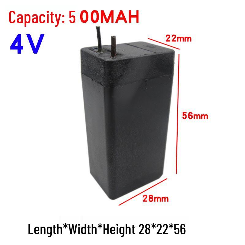 Rechargeable 4V Lead-Acid Battery Electric Mosquito Swatter, LED Desk Lamp, Headlamp, Flashlight - Black