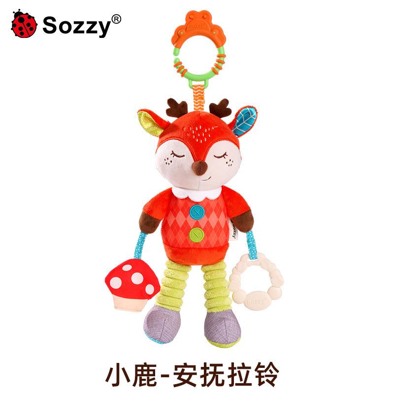 New Sozzy Baby Plush Educational Companion Doll for 01 Years Car Crib and Stroller Hanging Rattle Toy Available