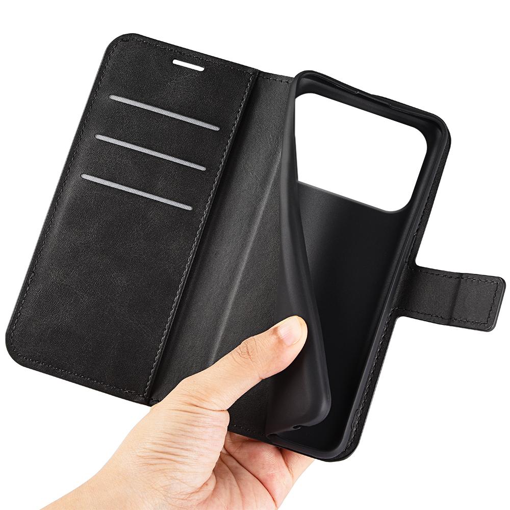 For iPhone 17 Pro Max Stand Case Anti-Scratch Calf Texture Leather Phone Cover