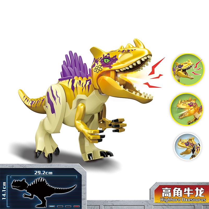 New  Jurassic Dino World  Stegosaurus Carnotaurus Building Kits Bolcks Bricks Dinosaurs figures Raptor Toys  for kids gifts