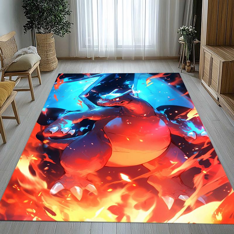 Charizard Charmander Pokemon Living Room Non-Slip Area Rug Soft Carpet for Bedroom Kids Playroom Sofa,Home Decor Doormat Gift