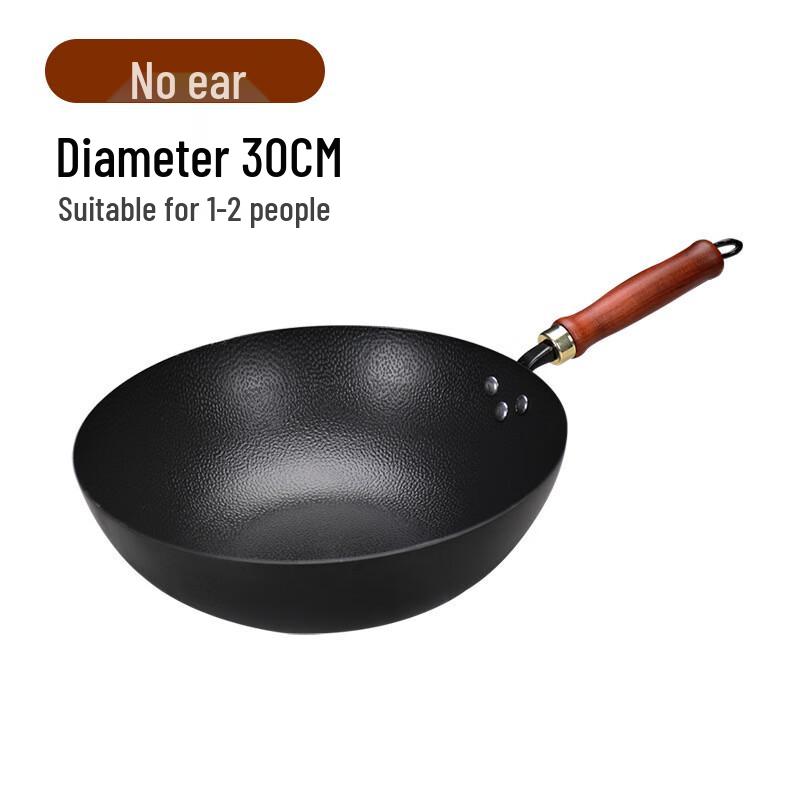 Hand-Forged Pre-Seasoned Hammered Iron Wok