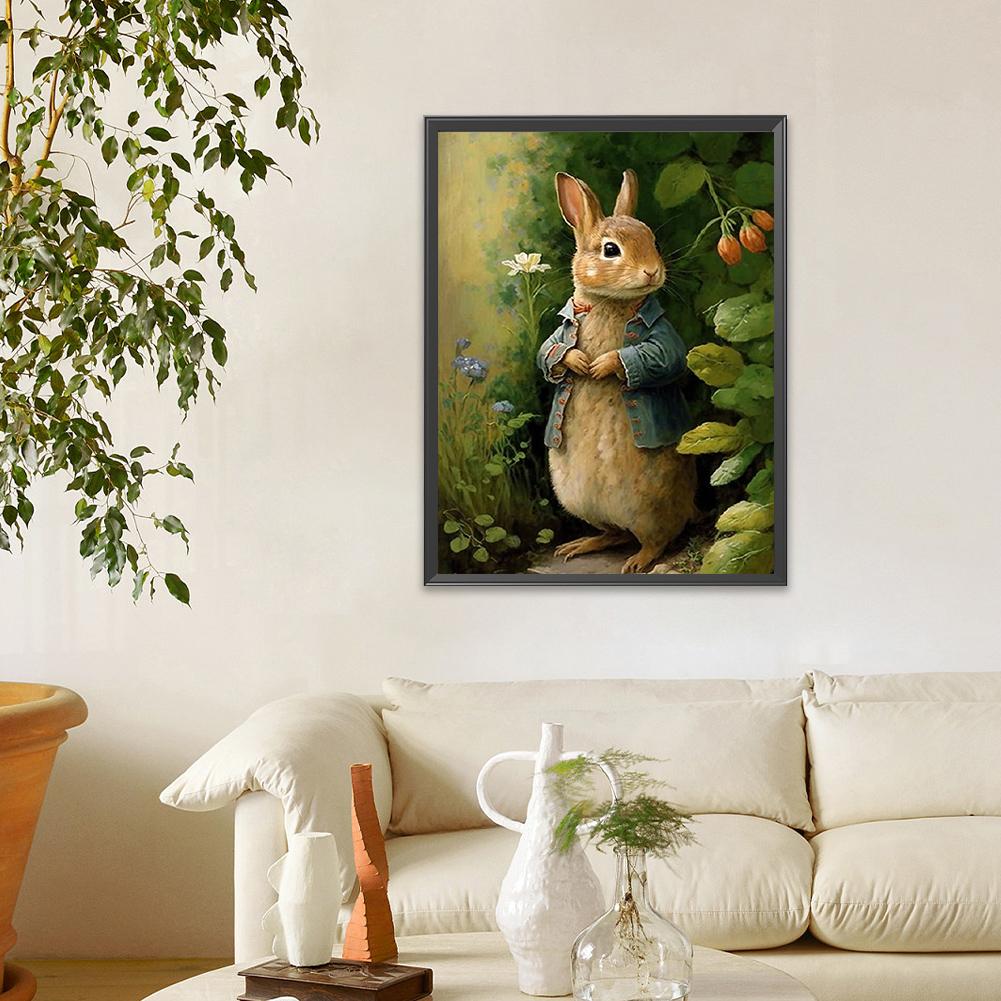 5D DIY Full Round Drill Diamond Painting Easter Bunny Kit Home Decor 30x40cm