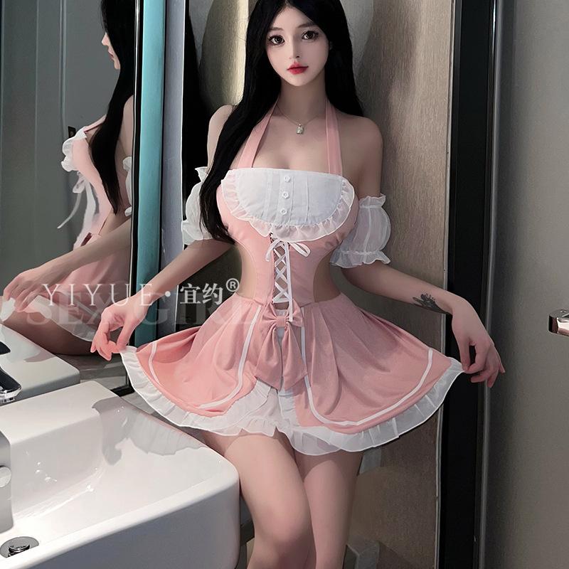 Original Erotic Lingerie, Sexy Maid Dress, Hot and Seductive 2D Role-playing Maid Uniform Set