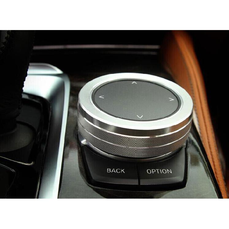 Silver Aluminum Middle Console Multimedia Knob Ring Trim For BMW 5 Series 18-22